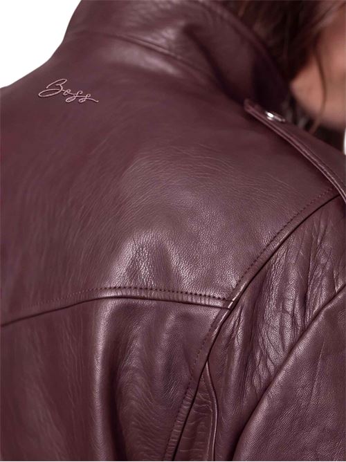 Giacca in pelle con collo a imbuto Boss Orange | 50571796614